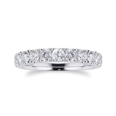 Platinum 1ct Diamond Claw Set Eternity Ring