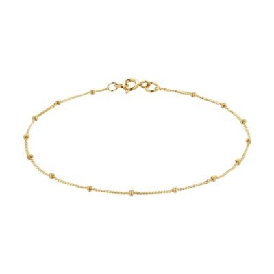 9ct Yellow Gold Beaded Chain Bracelet