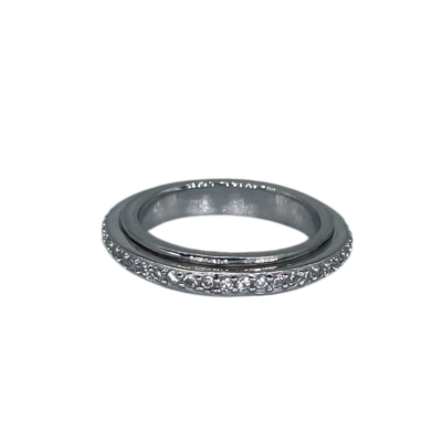 Bague Argent 925 Anneau tournant serti