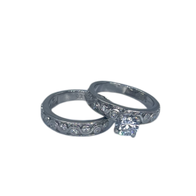 Duo bagues Argent 925 Volutes serties