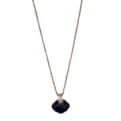 Collier Or Rose Onyx Éventail