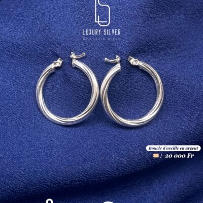 Boucle d'oreille en argent à motif torsadé