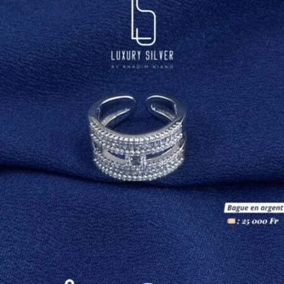 Bague Argent 925 Multirang Zirconiums