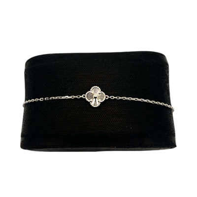 Fétiche Or Jaune 18k Trèfle Guilloché