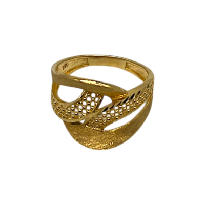 Bague Or Jaune 18 Carats Entrelacs Texturés