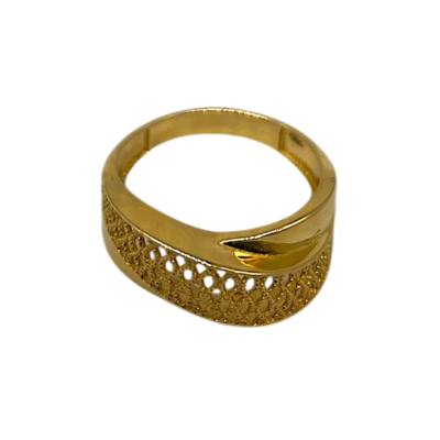 Bague Or Jaune 18 Carats Bandeau Filigrané