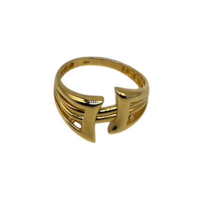 Bague Or Jaune 18 Carats Motif H